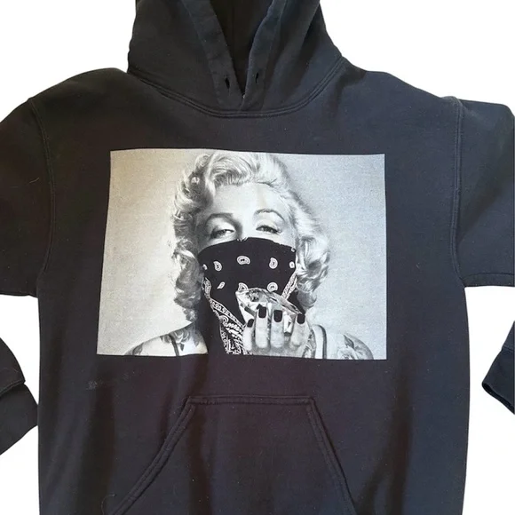 Marilyn Monroe Black Graphic Hoodie woman’s Small - Picture 3 of 8